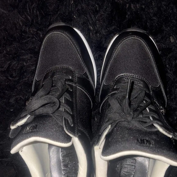 DKNY Black Sneakers Classic Design Suede Mesh