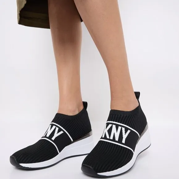 DKNY Women's Athletic Everyday Phebe-Slip on Wedge Sneaker