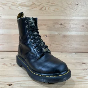 Doc Marten 1460 Serena Leo Boots Women's Size 6 Black Faux Leopard Fur Lined