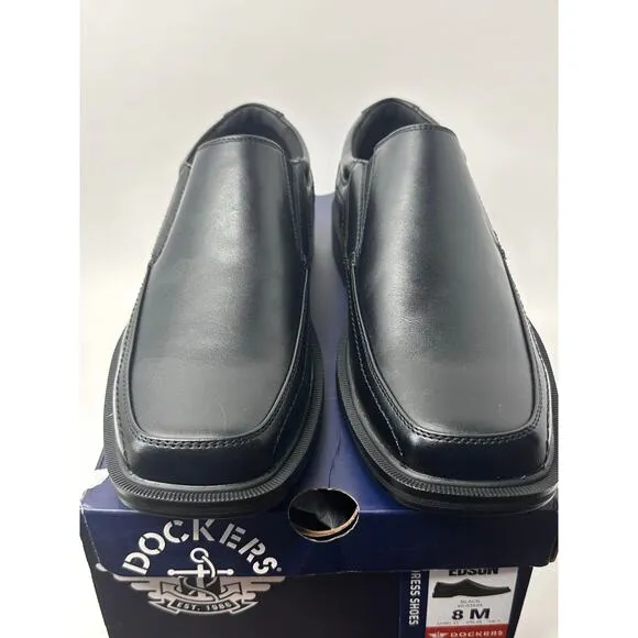 Dockers Men's Edson Faux Leather Black Slip-On Loafers Size 8M NWT