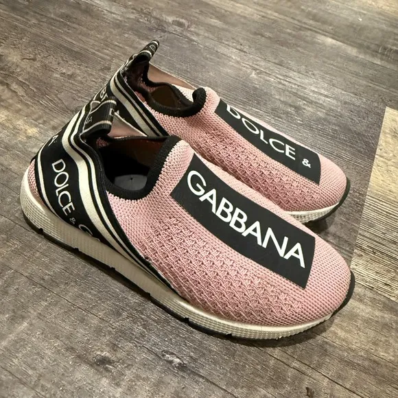 Dolce &amp; Gabbana Pink Slip-On Sneakers