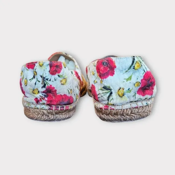 Dolce &amp; Gabbana Red Floral Printed Espadrilles