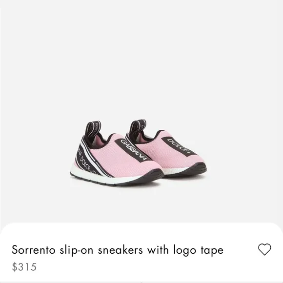 Dolce Gabbana girls Sorrento slip-on sneakers with logo tape
