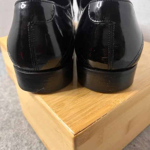 Dolce Gabbana Mens Black Patent Leather Loafer Silver Name Plate EUC Sz 7 US