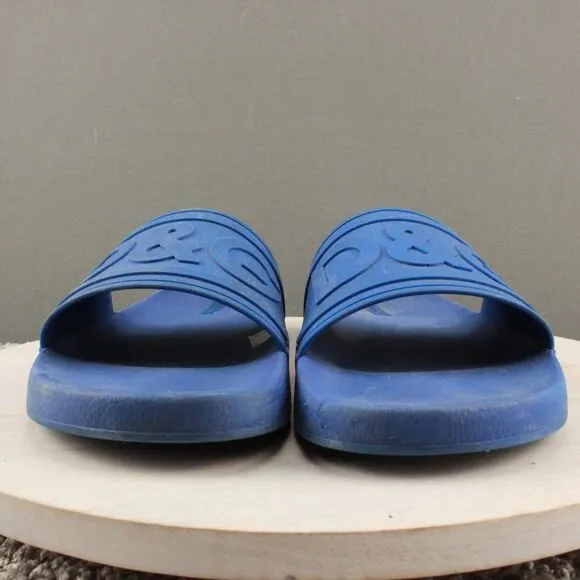 Dolce Gabbana Slide Sandals Mens 45 (US 12) Blue Made in Italy Beach Comfort