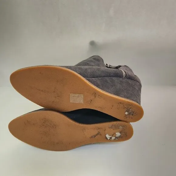 Dolce Vita Gili Suede Faux Fur Lined Ankle Boots in Anthracite Gray Size 8M