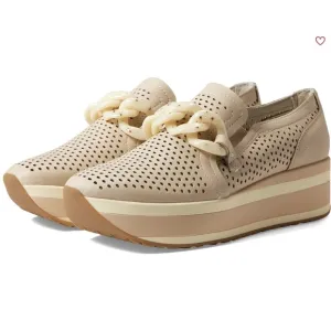 Dolce Vita Jhenee Perf Suede Sneakers Women's 10 Sand Nubuck Slip On Buckle NWT