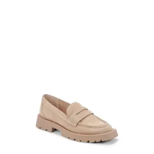 DOLCE VITA Womens Beige Elias Toe Block Heel Slip On Leather Heeled Loafers 10 M