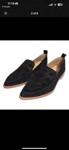 Dolce Vita Women's Black Suede Perforated Loafers Size 8.5