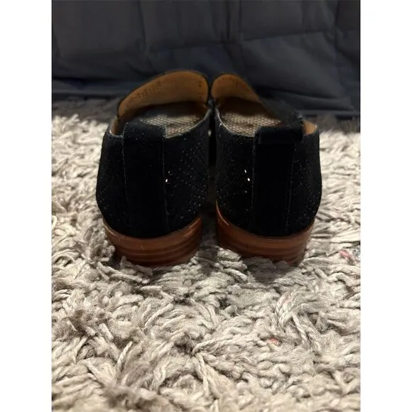 Dolce Vita Women's Black Suede Perforated Loafers Size 8.5