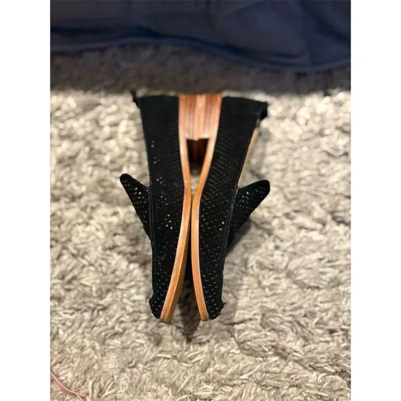 Dolce Vita Women's Black Suede Perforated Loafers Size 8.5