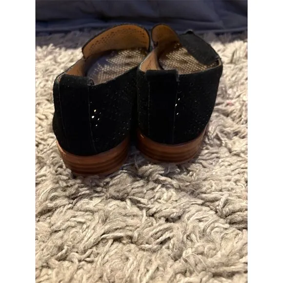 Dolce Vita Women's Black Suede Perforated Loafers Size 8.5
