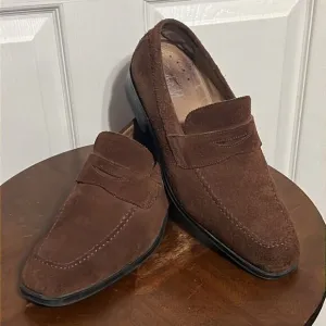 🔥🔥DONALD by Donald J Pliner Brown Leather Suede Slip-on Loafers  - Men Sz 11.5