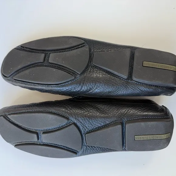 Donald J. Pliner Black and Blue Slip-On Loafers with Textured Finish