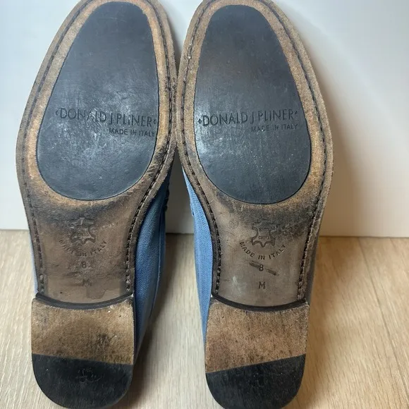 Donald J Pliner Horsebit Slip On Men Blue Loafers 8
