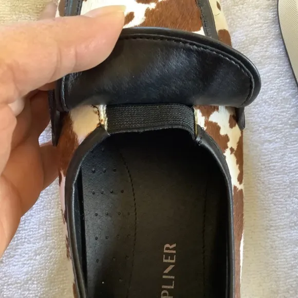 Donald J. Pliner Richie Leather Loafers Brown Cow Hair SZ 9.5