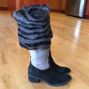 Donald J. Pliner Western Couture Zebra Fur Boots