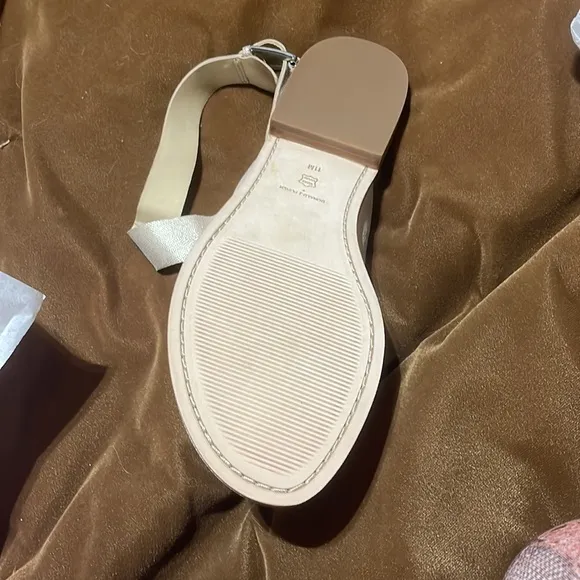 Donald Pliner 11 Platino Metallic Lizard print tan shimmer flat nib unworn new