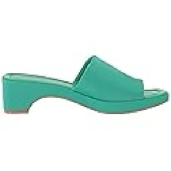 Donald Pliner 8 1/2 Rainey Green Stretchy Slides Slip On Effortless Toe Ring NWT