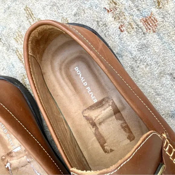 Donald Pliner Brown Leather Loafers Moccasins Sz 12