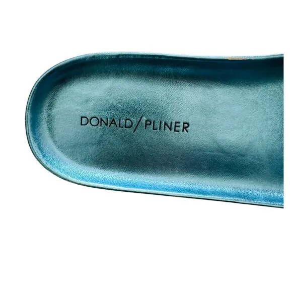 Donald Pliner Buckle Slides - Metallic Blue - Size 11 NWOB