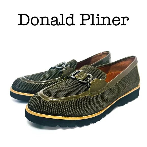 Donald Pliner Clio Olive Green Loafers Size 8 1/2