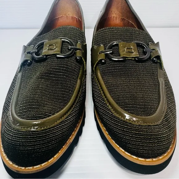 Donald Pliner Clio Olive Green Loafers Size 8 1/2