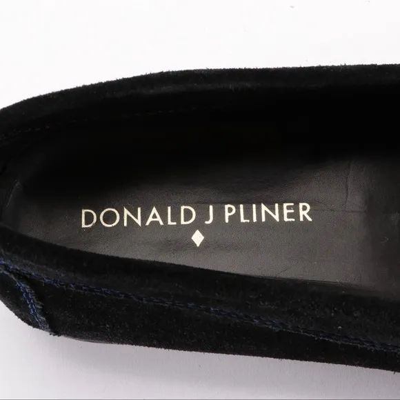 Donald Pliner Dacio Suede Loafers Black -‎ Size 10