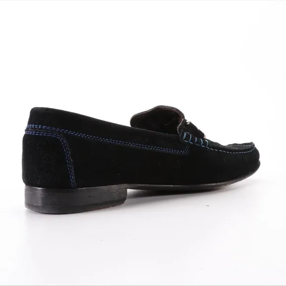 Donald Pliner Dacio Suede Loafers Black -‎ Size 10