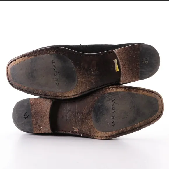 Donald Pliner Dacio Suede Loafers Black -‎ Size 10