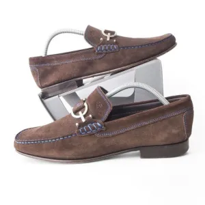 Donald Pliner Dacio Suede Casual Slip-on Loafers Expresso Brown / Blue Men's 9M
