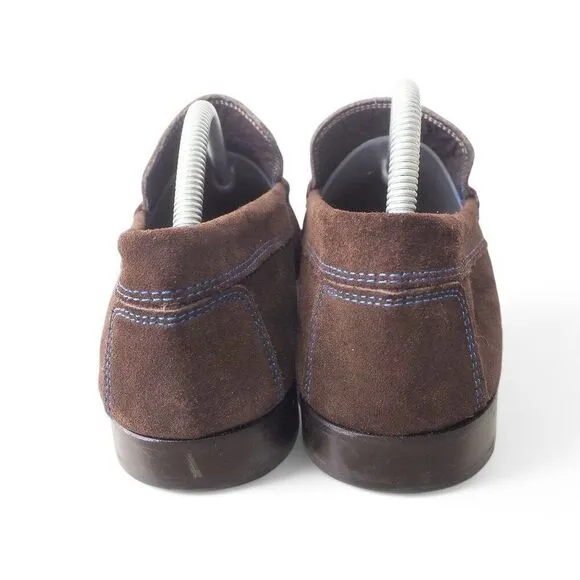 Donald Pliner Dacio Suede Casual Slip-on Loafers Expresso Brown / Blue Men's 9M
