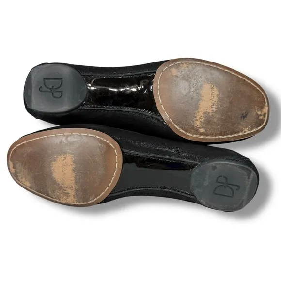 Donald Pliner Filo Black Metallic Leather Slip On Loafers, Driving Moc, Size 8.5