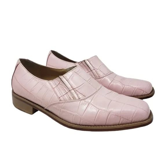 Donato Marrone Mens Size 10 Pink Leather Slip On Loafers Valentine's Day Retro