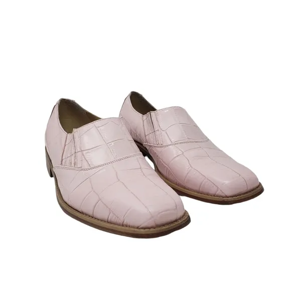 Donato Marrone Mens Size 10 Pink Leather Slip On Loafers Valentine's Day Retro