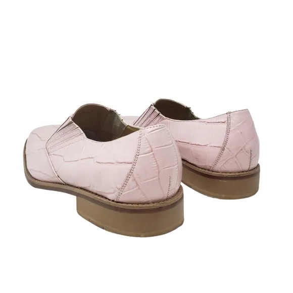 Donato Marrone Mens Size 10 Pink Leather Slip On Loafers Valentine's Day Retro