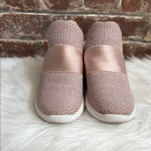 Donna Karen Pink Knit Slip-On Sneakers