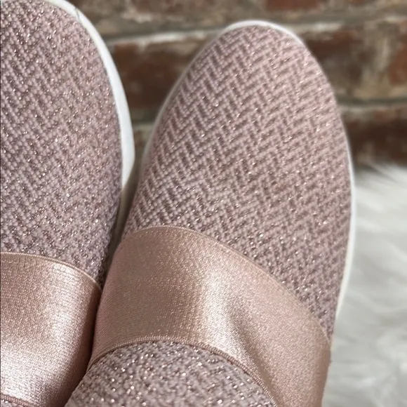 Donna Karen Pink Knit Slip-On Sneakers