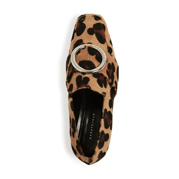 DORATEYMUR Womens Brown Leopard Print Harput Slip On Leather Loafers 36