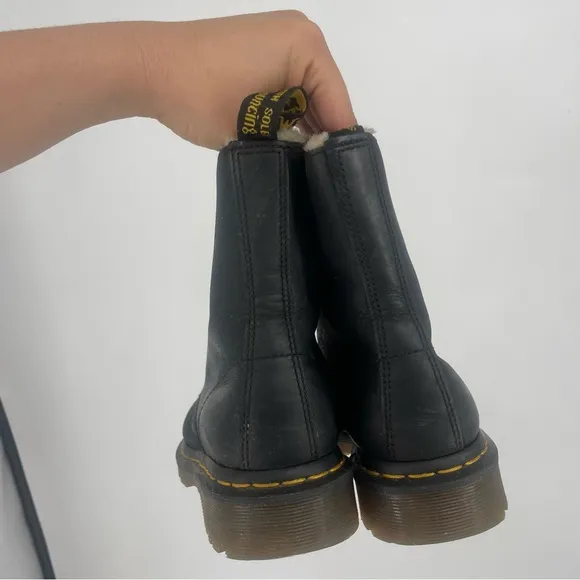 Dr. Doc Martens Serena Lined Womens Size 9 Soft Leather Combat Boots Black