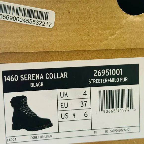 Dr. Martens 1460 Serena Collar Faux Fur Lined Lace Up Boots
