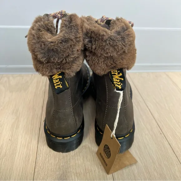 Dr Martens 1460 Serra Collar Faux Fur Lined Lace Up Boots