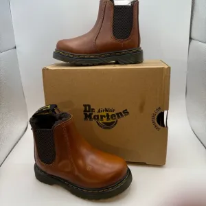 Dr. Martens 2976 Leonore fur-lined brown leather boots, 7 toddler
