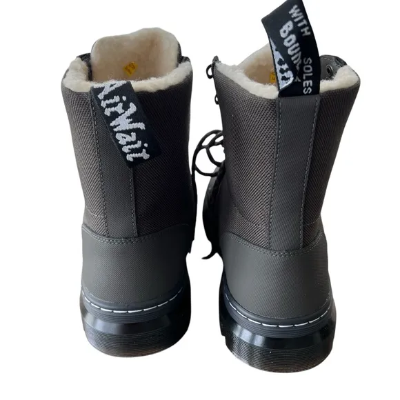 Dr Martens Combs II in Gunmetal Gray Fur-lined Boots Men’s Size 11