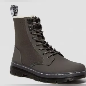 Dr Martens Combs II in Gunmetal Gray Fur-lined Boots Men’s Size 11