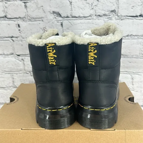 DR. MARTENS “Combs” Leather Fur-Lined High-Top Boots 7M Black LIKE NEW!