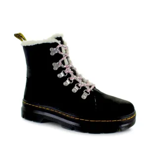 DR. MARTENS “Combs” Leather Fur-Lined High-Top Boots 7M Black LIKE NEW!