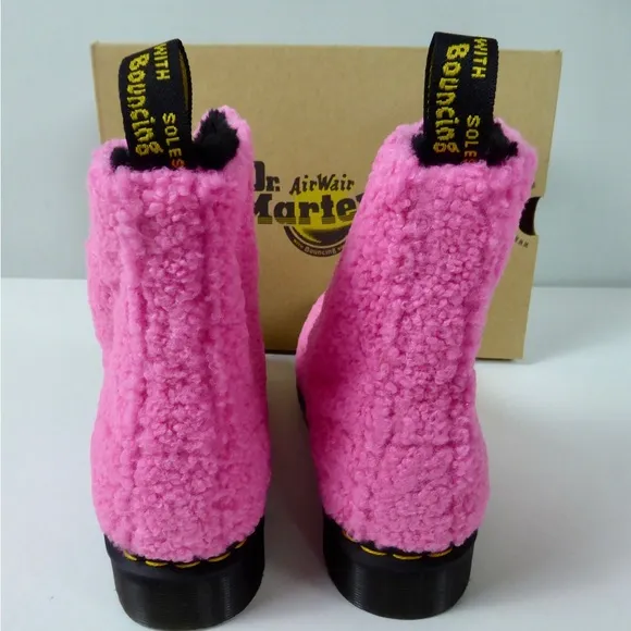 Dr. Martens Doc AirWair 1460 Pascal Shearling Lux Borg Faux Fur Lined Boots NIB