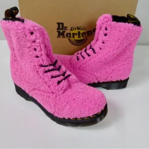 Dr. Martens Doc AirWair 1460 Pascal Shearling Lux Borg Faux Fur Lined Boots NIB
