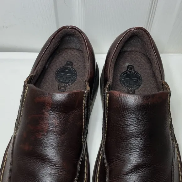 Dr Martens Mens Neil Slip-On Dark Brown Leather Casual Loafers Size 9M
